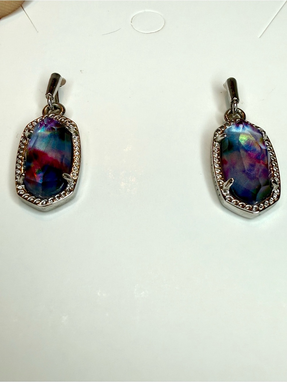Kendra Scott Lee Silver Drop Earrings in Watercolor Illusion ✨ - Picture 12 of 16